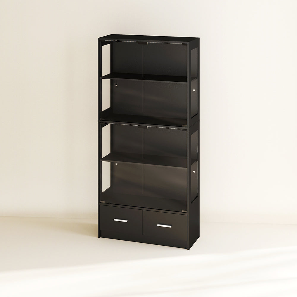 Display Cabinet with Glass Doors Black (#FLA-0101)