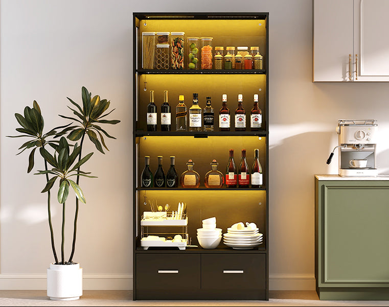 Display Cabinet with Glass Doors Black (#FLA-0101)