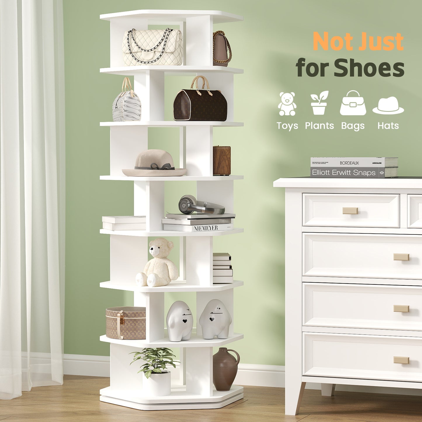 Rotating Shoe Rack Tower 7-Tier (#FLS-0102)