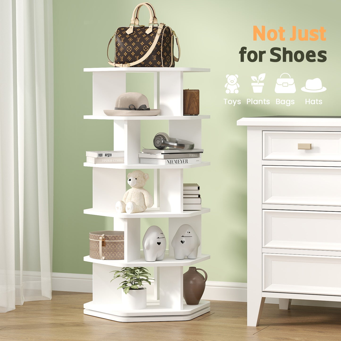 Rotating Shoe Rack Tower 5-Tier (#FLS-0101)