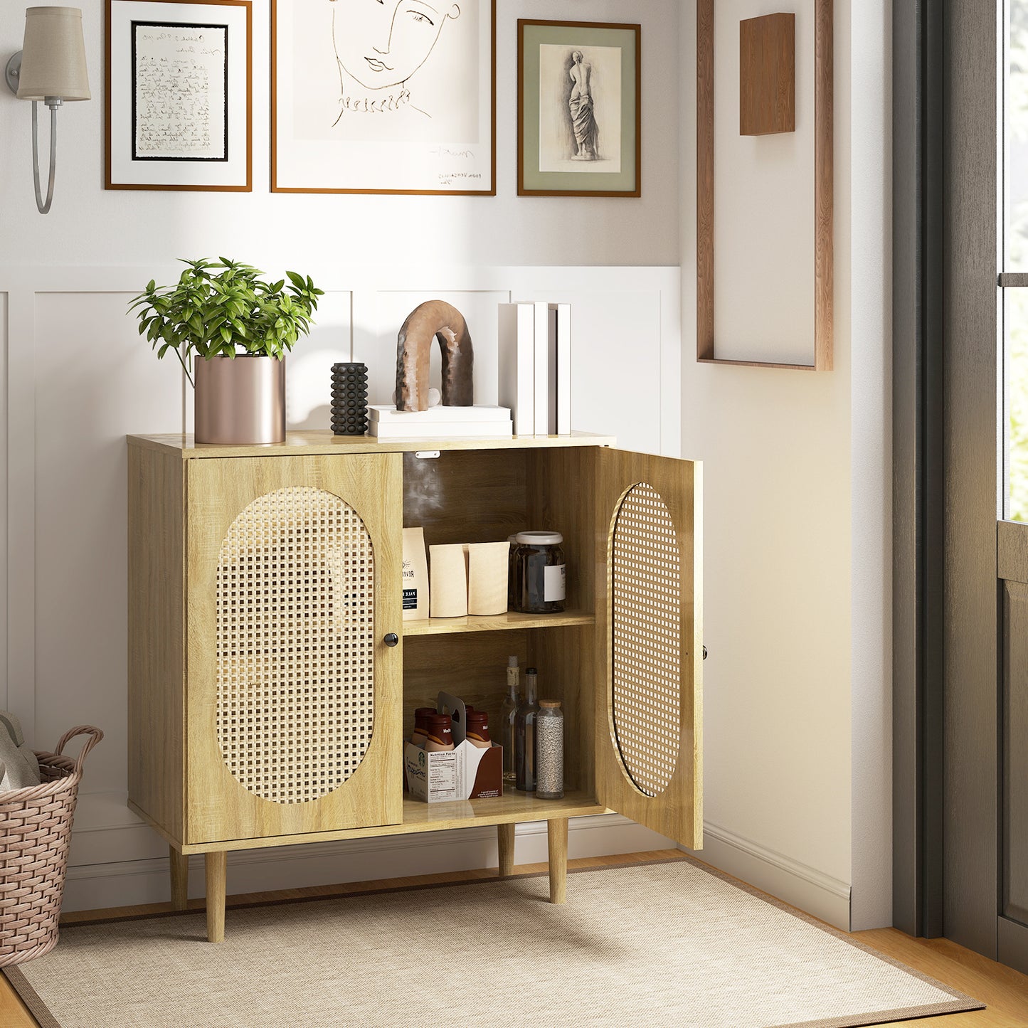 Rattan Sideboard Cabinet with Storage (#FDB-0201)