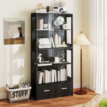 Display Cabinet with Glass Doors Black (#FLA-0101)