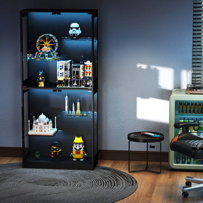 Display Cabinet with Adjustable Shelves Black (#FLA-0105 )