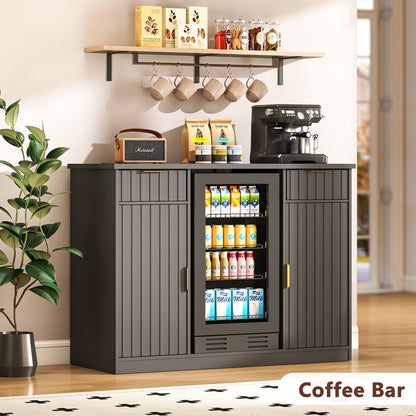 Cabinet with Fridge Space Black (FDF-0101)