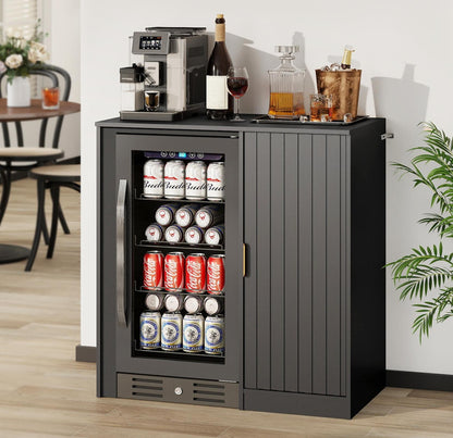 Cabinet with Fridge Space Black (FDF-0102)