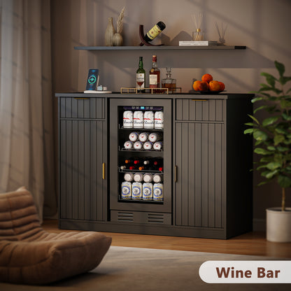 Cabinet with Fridge Space Black (FDF-0101)