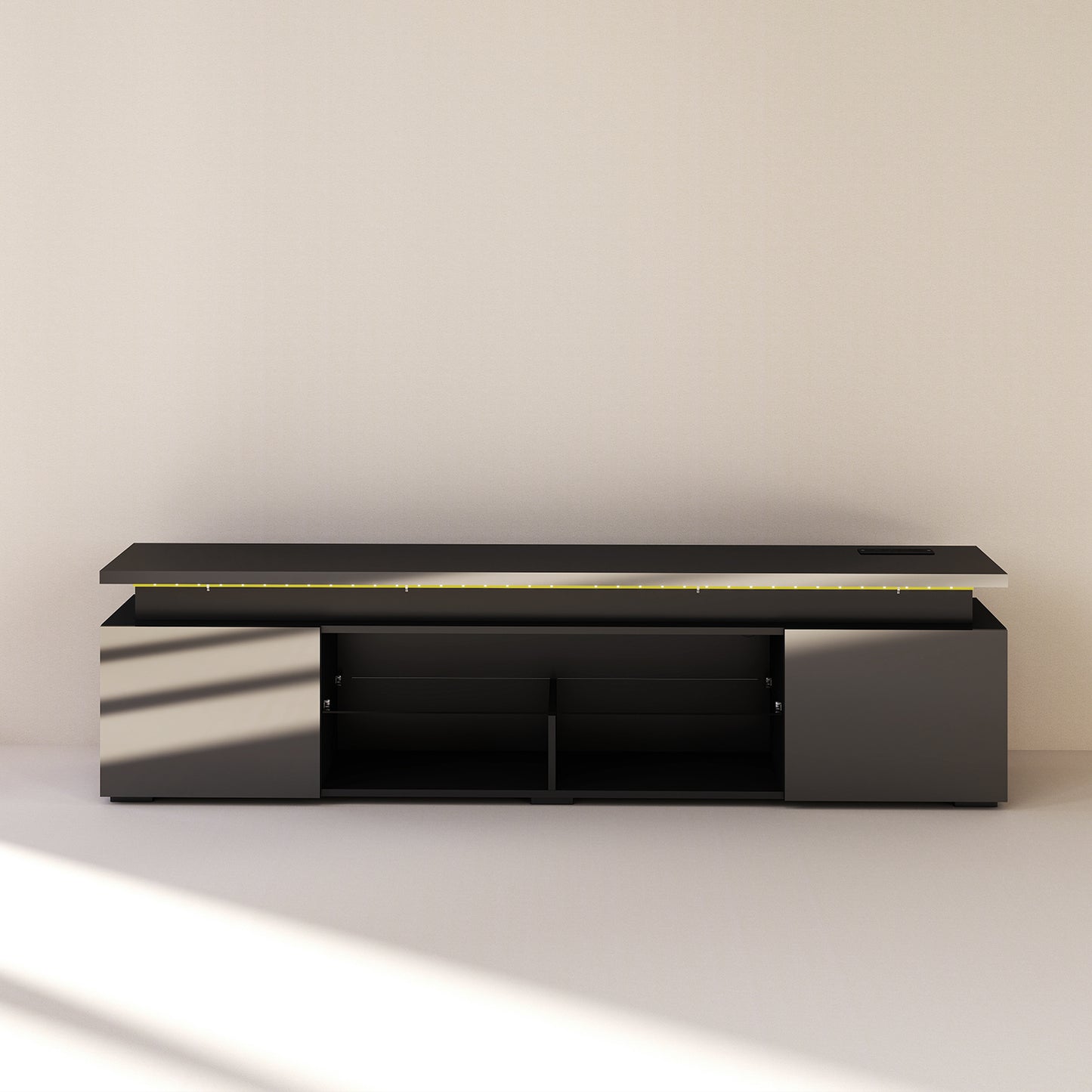 Modern TV Stand for 85 inch TVs Black (#FLV-0103)