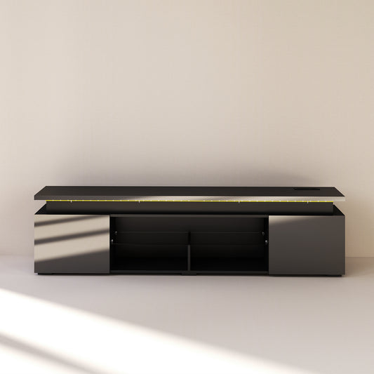 Modern TV Stand for 85 inch TVs Black (#FLV-0103)