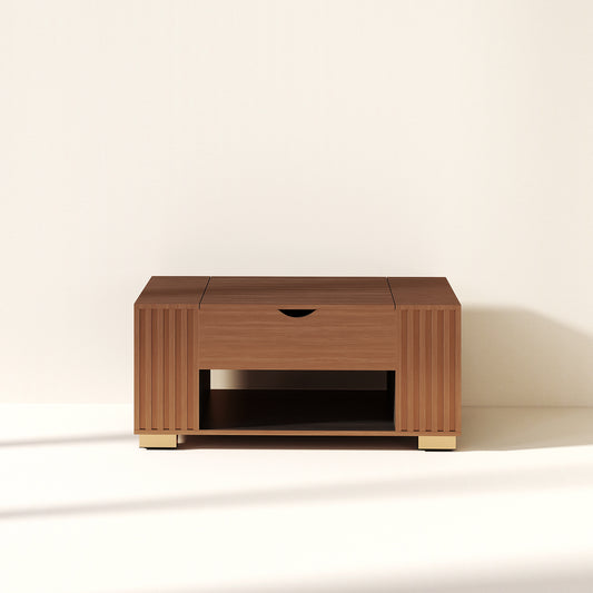 Fluted Lift Top Coffee Table Walnut (#FLC-0301)