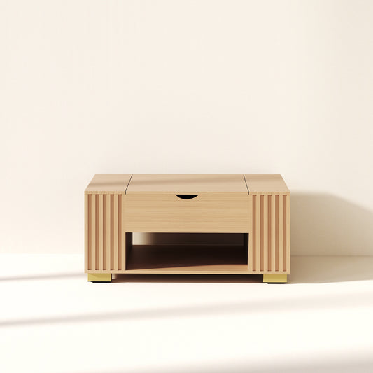 Fluted Lift Top Coffee Table Oak (#FLC-0301)