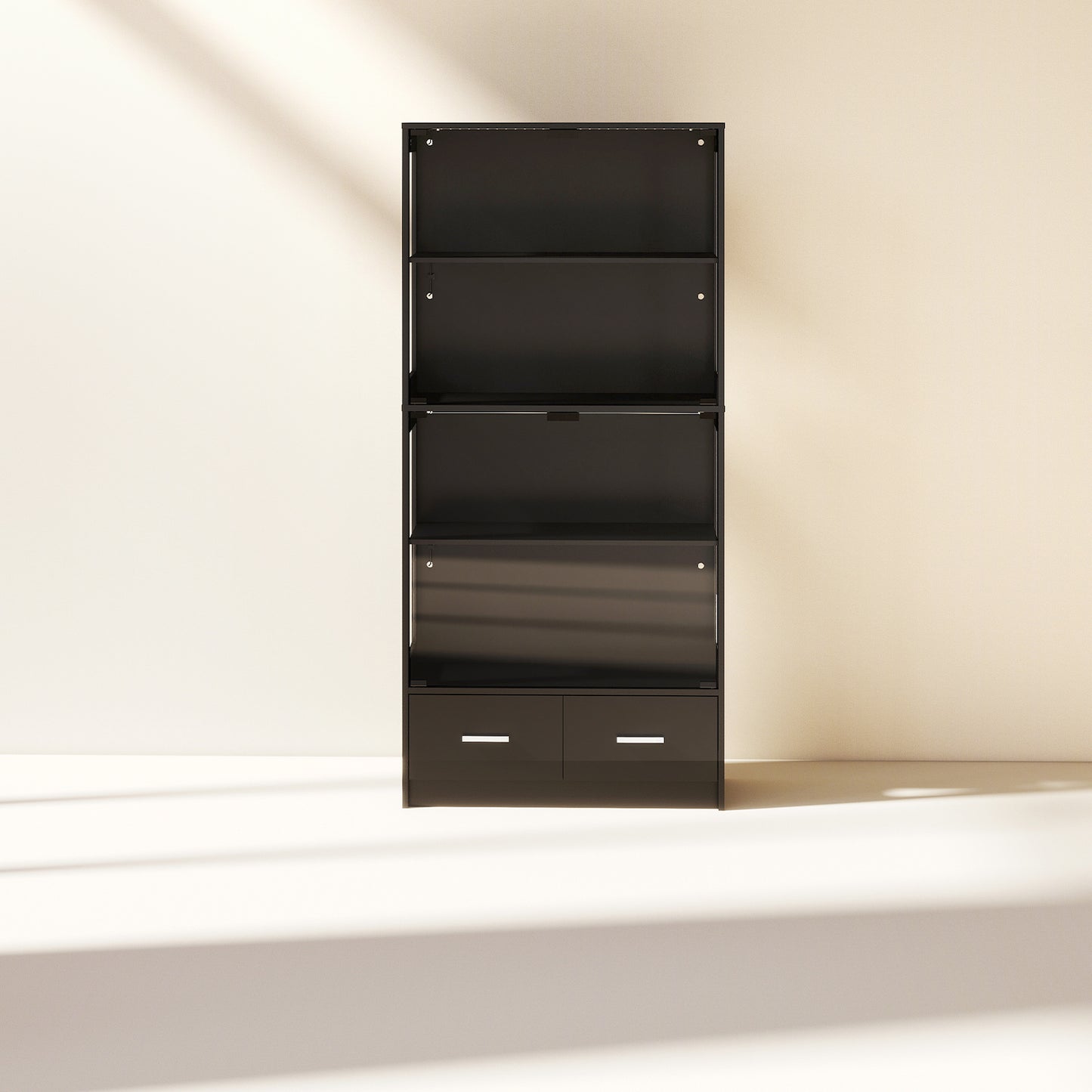 Display Cabinet with Glass Doors Black (#FLA-0101)