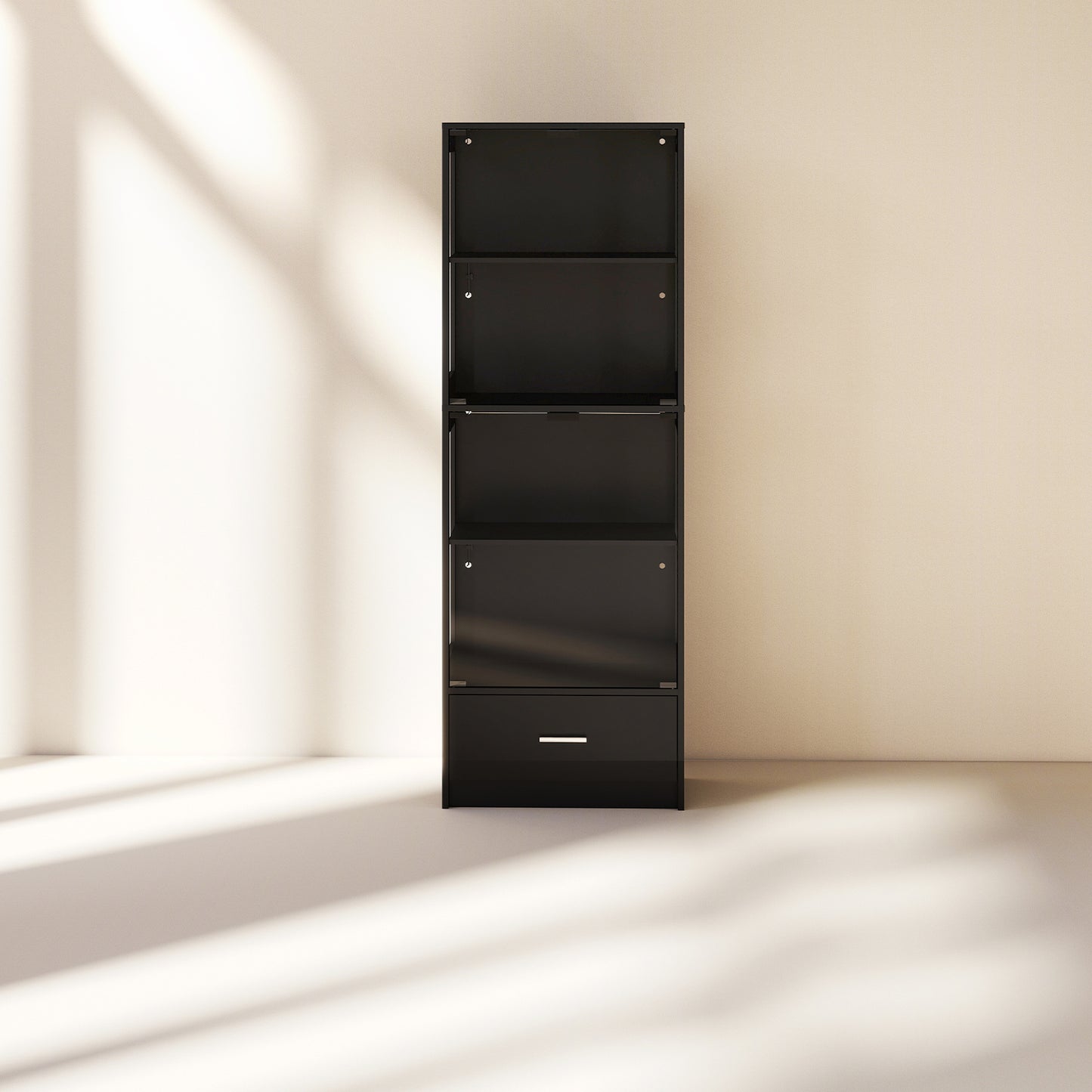 Display Cabinet with 1 Drawer Black (#FLA-0107)