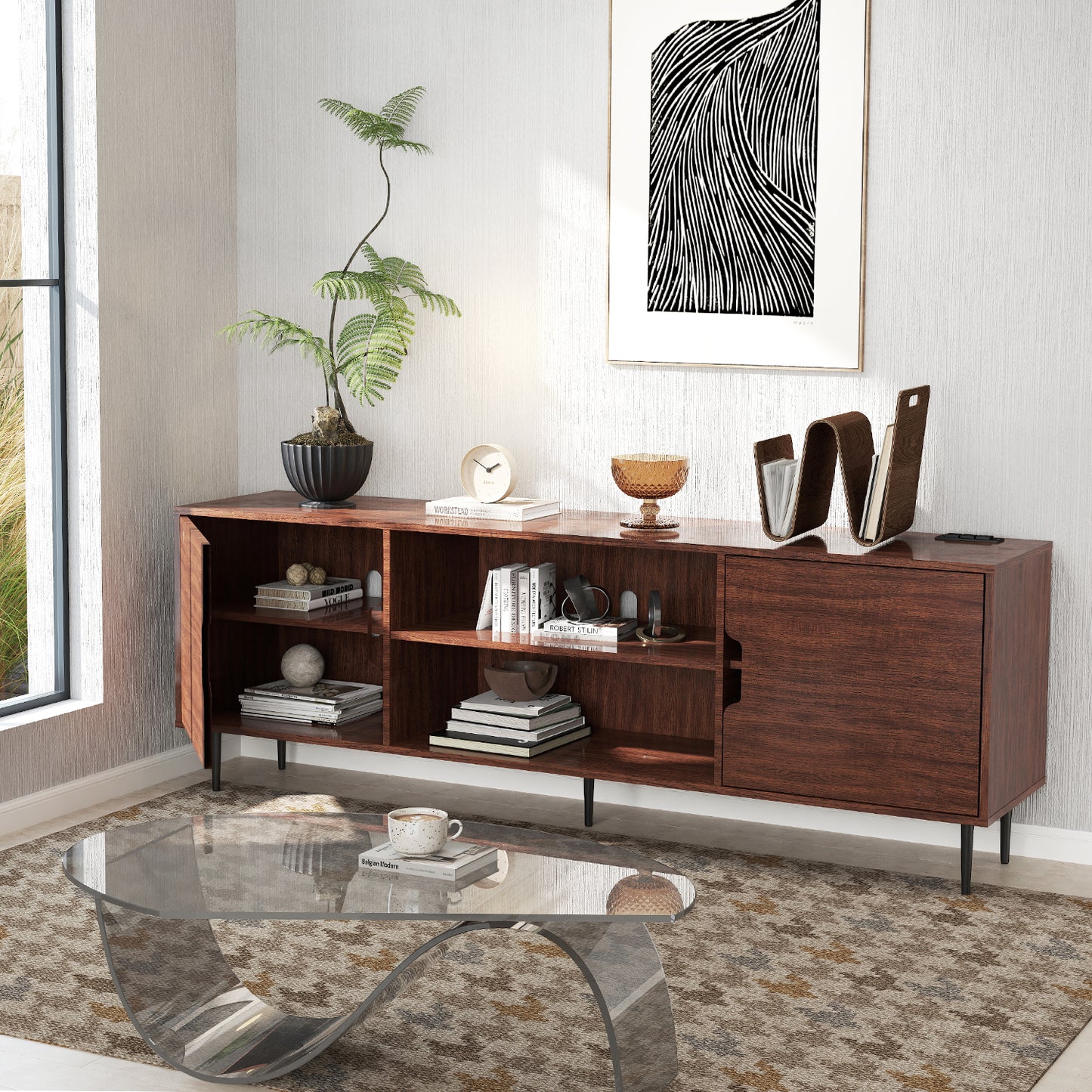 Modern Mid-Century TV Stand (#FLV-0401)